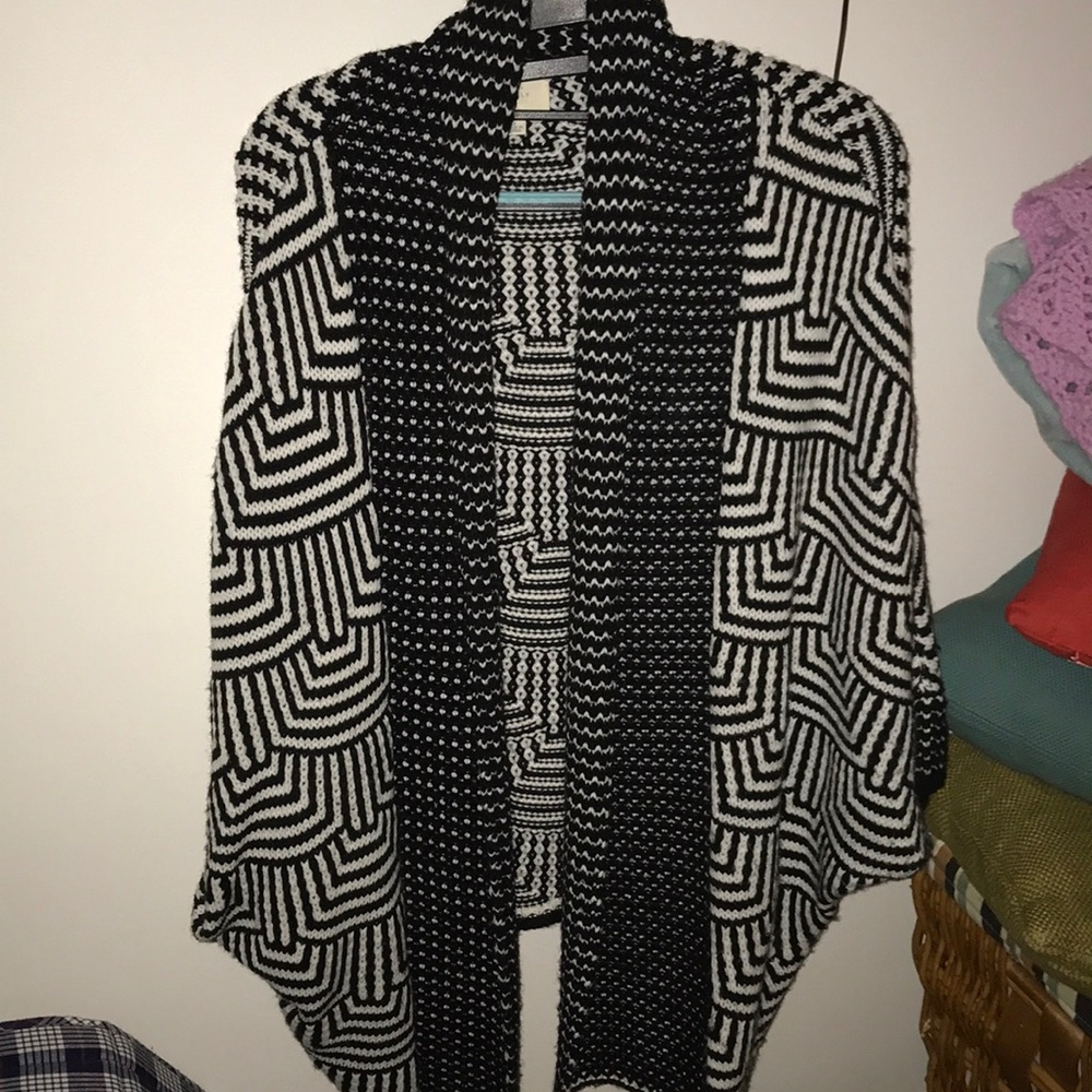 Brand new multi pattern black and white cardigan
